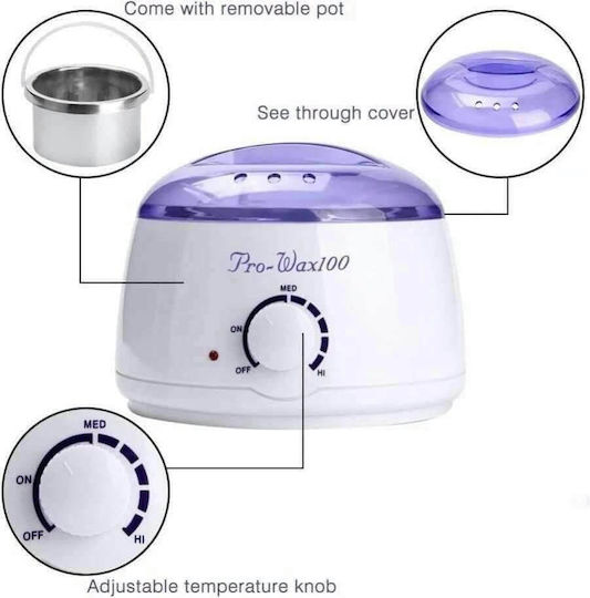 Waxing Set - Wax Warmer, Wax, and 100 Spatulas