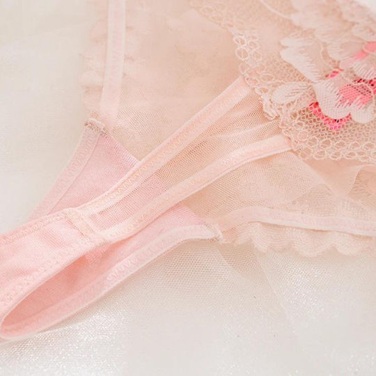 Chicret Γυναικείο Sexy String με Δαντέλα Ροζ