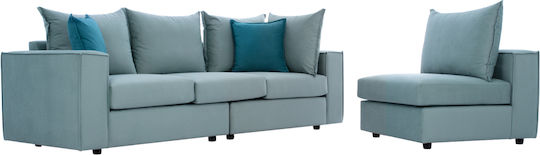 Monza Ecke Sofa mit Umkehrbarer Winkel in Pistazie / Petrol Blau 265x195x98cm