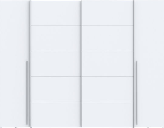 Four Door Wardrobe Sliding Verzo White 270.5x61.5x210.5cm