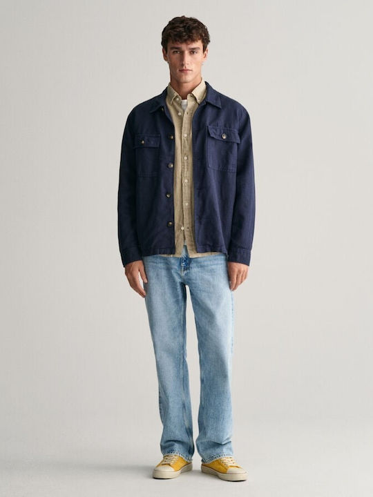 Long-sleeved Linen Shirt Beige