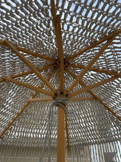 Profesională Umbrelă Din lemn Bej 2.5x2.5m Επ112