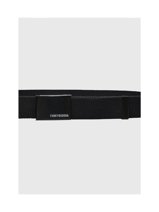 Funky Buddha Men's Fabric Webbing Belt Belt Black