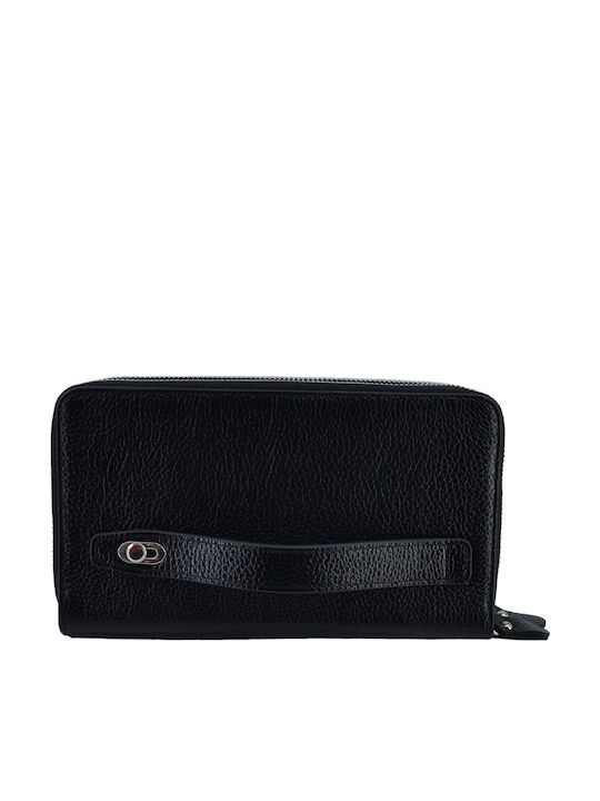 Large Leather Women's Wallet Classic Black