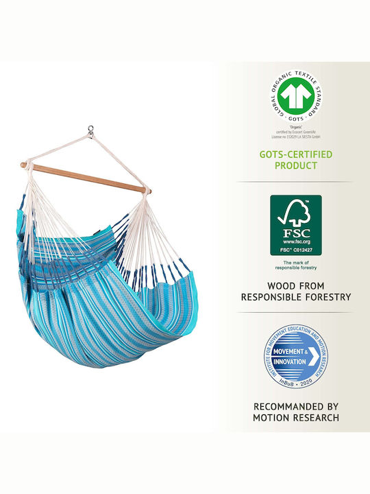 Showood Single Hammock Light Blue 180x110cm