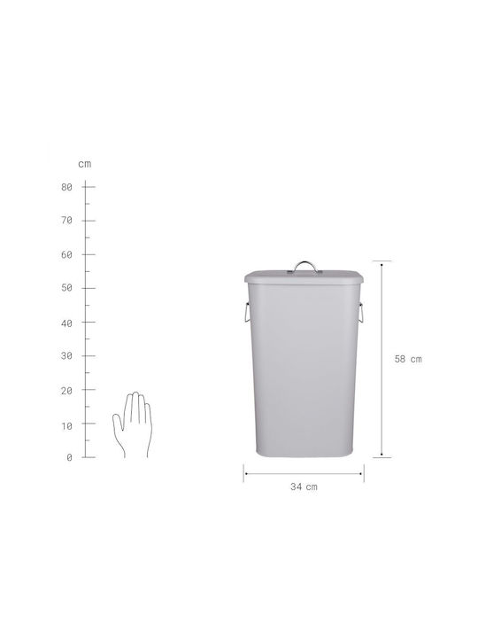 Butlers Grove Binster Κάδος Απορριμμάτων Μεταλλικός Γκρι 41lt