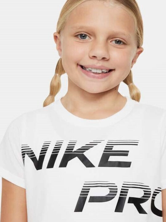 Nike Kinderhemd Kurzarm Weiß Dri-fit