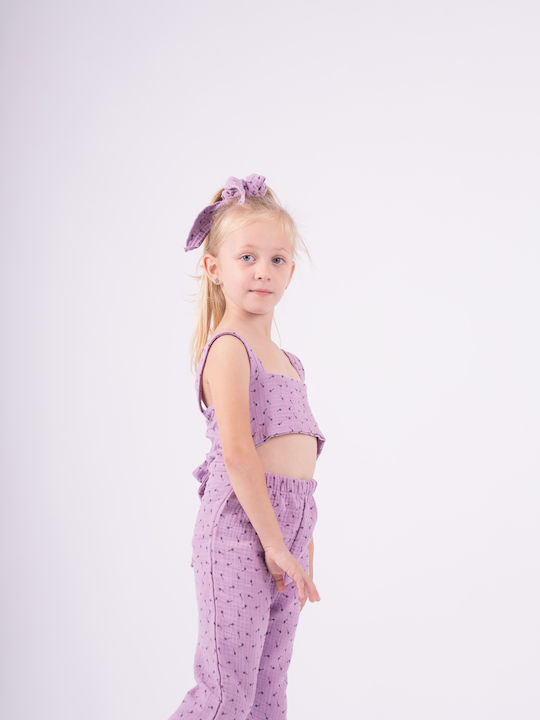 Kids' Linen Jumpsuit Lilac