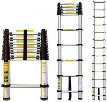 Telescopic Aluminum Ladder Single 7 Steps Maximum Height 2m