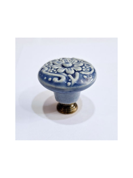 Premier Antique Knob Furniture made of Zamak & Porcelain & Metallic Bronze 35mm (Center Distance 35mm) 11848-000-ARG1 1pcs
