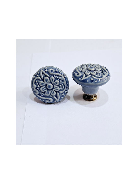 Premier Antique Knob Furniture made of Zamak & Porcelain & Metallic Bronze 35mm (Center Distance 35mm) 11848-000-ARG1 1pcs