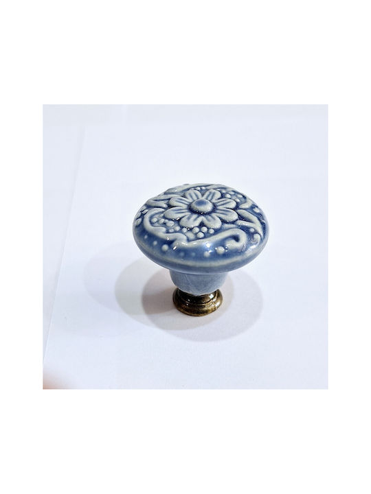 Premier Antique Knob Furniture made of Zamak & Porcelain & Metallic Bronze 35mm (Center Distance 35mm) 11848-000-ARG1 1pcs