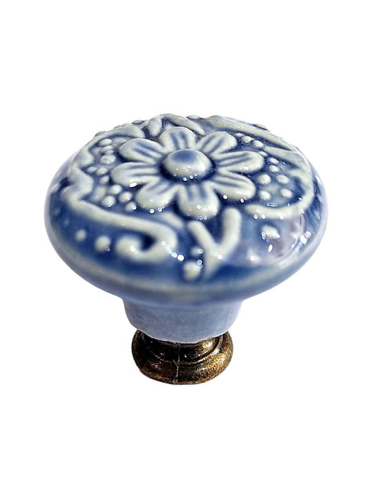 Premier Antique Knob Furniture made of Zamak & Porcelain & Metallic Bronze 35mm (Center Distance 35mm) 11848-000-ARG1 1pcs