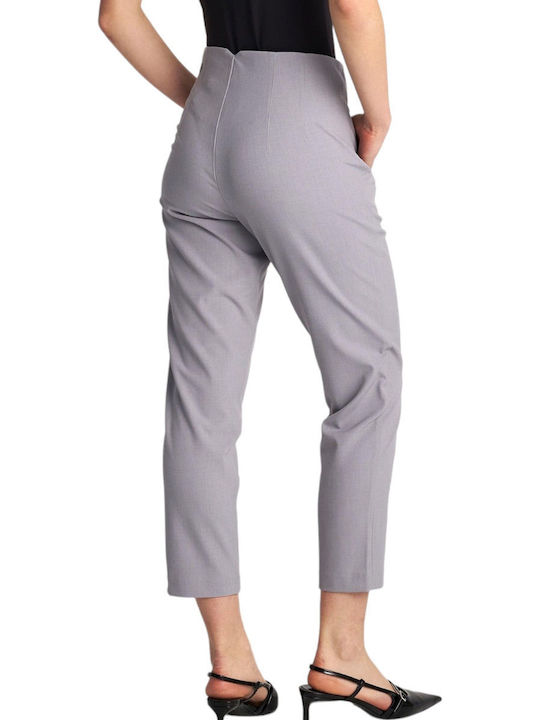 Attrattivo Women's High-waisted Fabric Trousers Gray