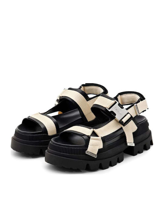 Flache Sandalen für Damen in Schwarz Farbe