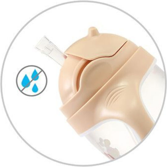 Babyono Educational Sippy Cup Plastic with Handles Beige for 6m+m+ 240ml