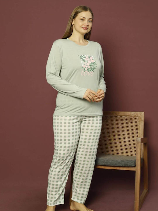 Lindros Winter Women's Pyjama Set Cotton Physical