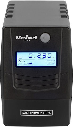 Rebel RB-4024 UPS Off-Line 850VA 480W με 2 Schuko Πρίζες