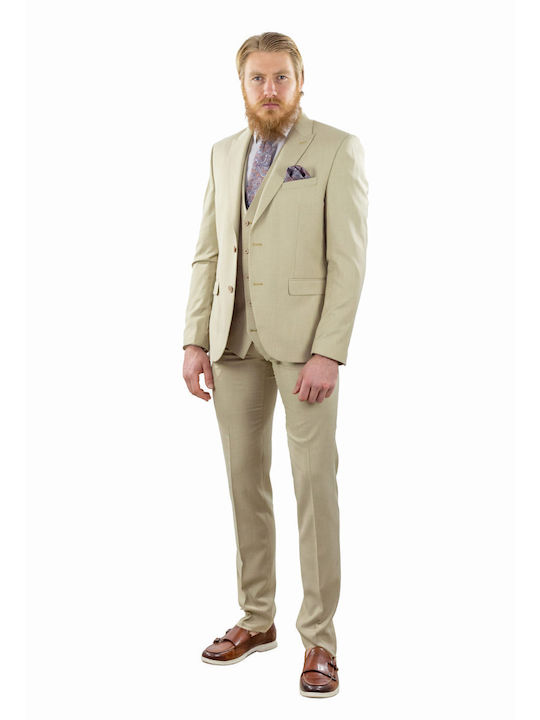 Massimo Dutti Men's Suit with Vest Camel