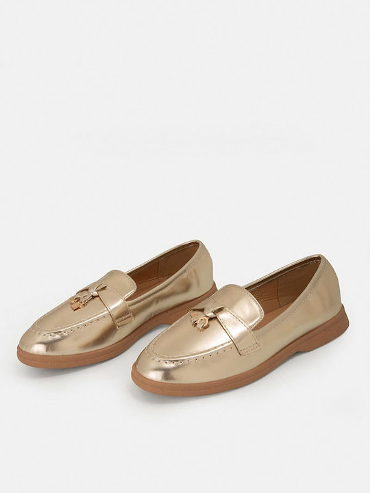 Bozikis Women's Moccasins in Gold Color