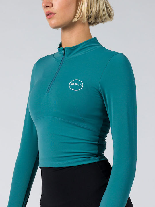 GSA Bluză Sportivă pentru Femei Mânecă lungă Albastră