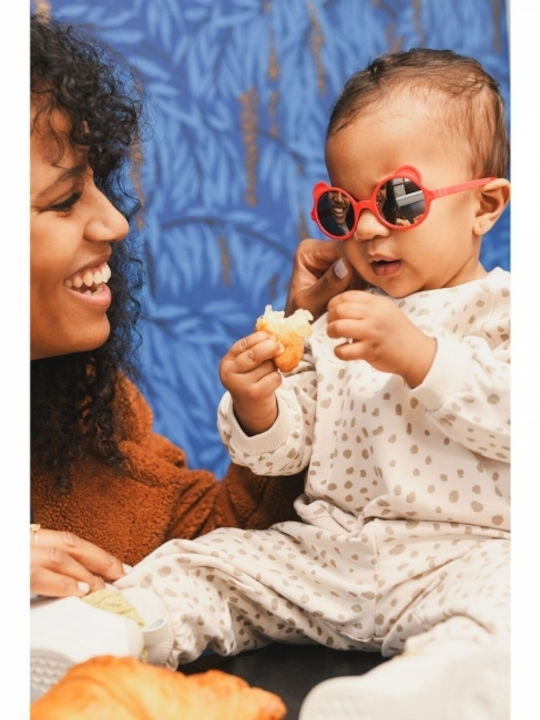 KiETLA Unbreakable Kids Sunglasses with Polarized Mirror Lens Red for 2-4 Years