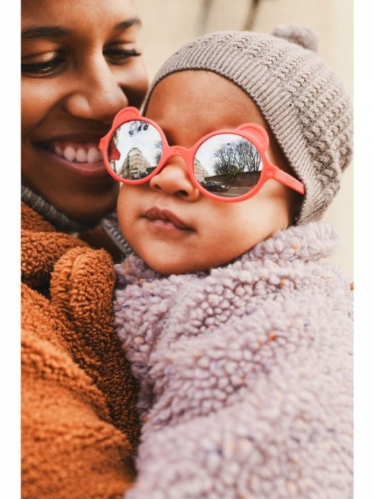 KiETLA Unbreakable Kids Sunglasses with Polarized Mirror Lens Red for 2-4 Years
