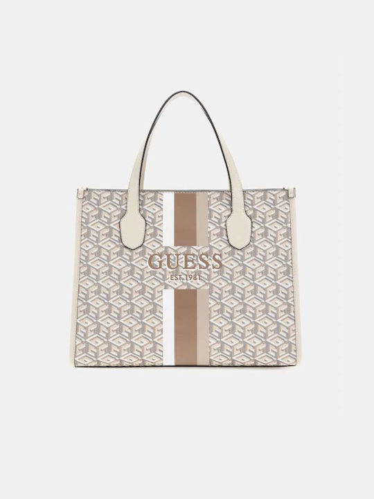 Guess Silvana Women's Bag Tote Hand Beige