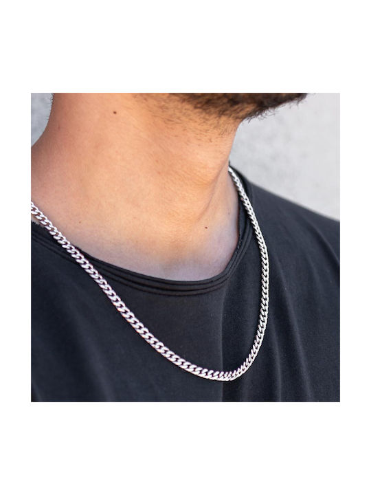 Piercing.gr Herren Kette Nacken aus Stahl Dünn Dicke 5mm und Länge 55cm