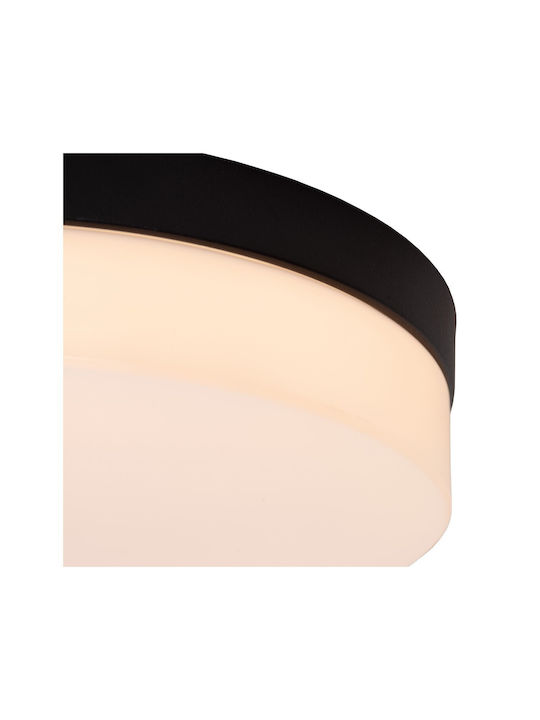 Lucide Lightning Light fixture Ceiling Mount Light Bathroom Black with Integrated LED