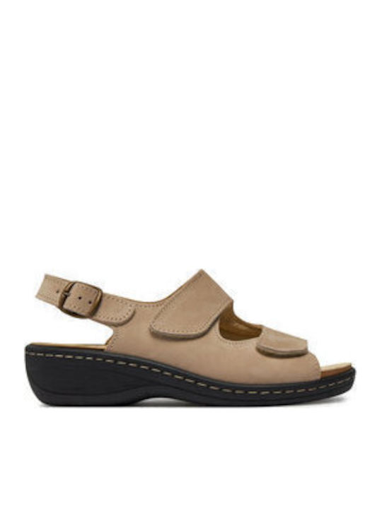 Damenplattformen Beige