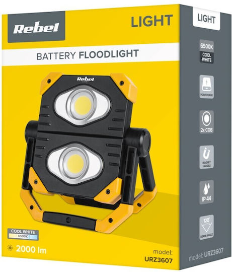 Rebel Rechargeable Jobsite Light LED with Brightness up to 2000lm