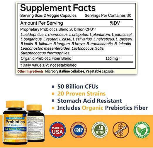 NewRhythm Probiotic 50 Billion Probiotice 60 capace