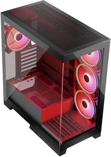 Modecom Volcano Space Apex ARGB Gaming Midi Tower Κουτί Υπολογιστή με Πλαϊνό Παράθυρο Μαύρο