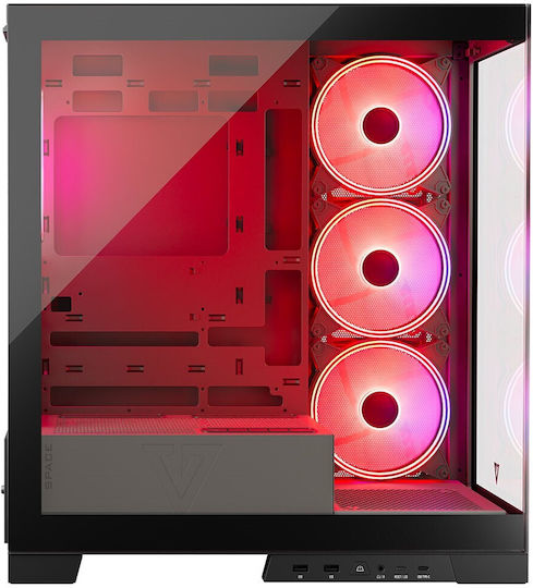 Modecom Volcano Space Apex ARGB Gaming Midi Tower Κουτί Υπολογιστή με Πλαϊνό Παράθυρο Μαύρο