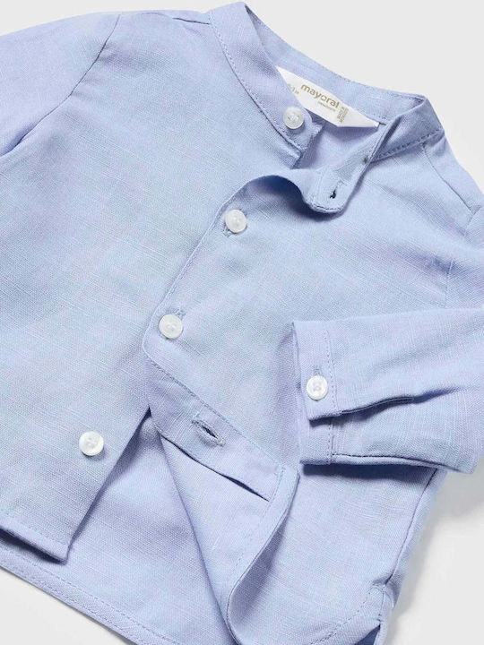 Mayoral Kids Linen Shirt Blue