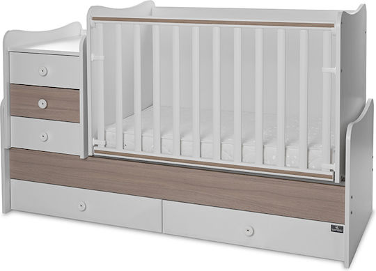 Lorelli Polymorphe Babybett Maxi Plus Weiß/Amber mit Schublade