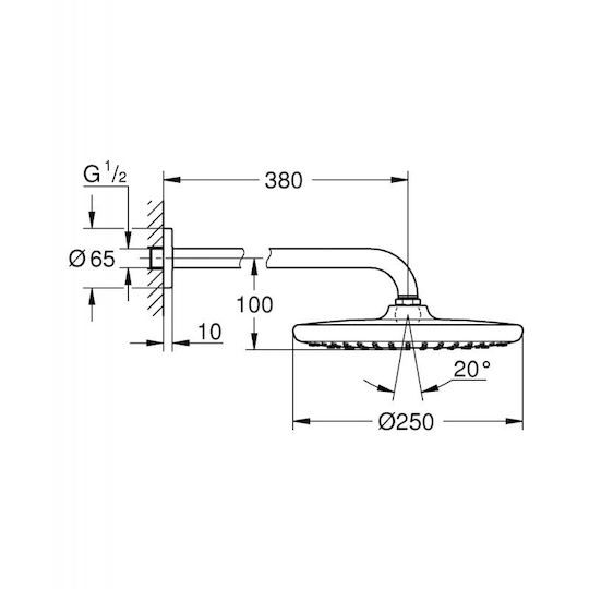 Grohe Head Капаче за душ 25см 25x25см