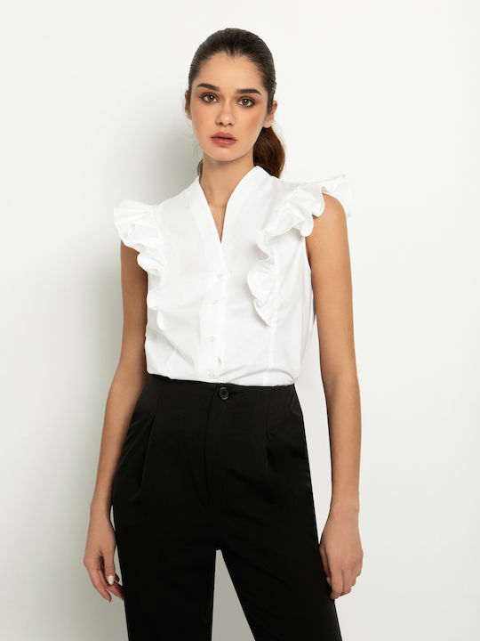 Toi&Moi Women's Long Sleeve Shirt White