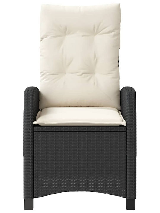 Bistro Living Room Set for Small Outdoor Spaces 3 Pieces Black with Pillows