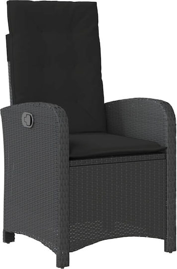 Bistro Garden & Outdoor Furniture Set for Small Outdoor Spaces 3 Pieces Black with Pillows