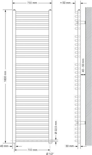 LuxeBath Șină electrică pentru prosoape 1200W 180x75cm Alb