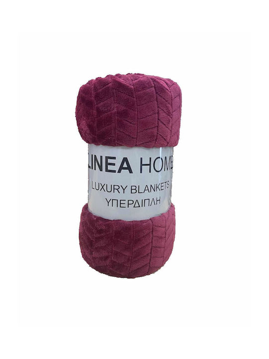 Linea Home Blanket Fleece Single 150x200cm Bordeaux