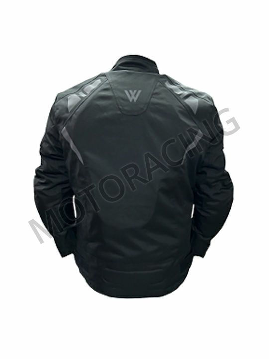 Winger Winter Herren Motorradjacke Cordura Schwarz