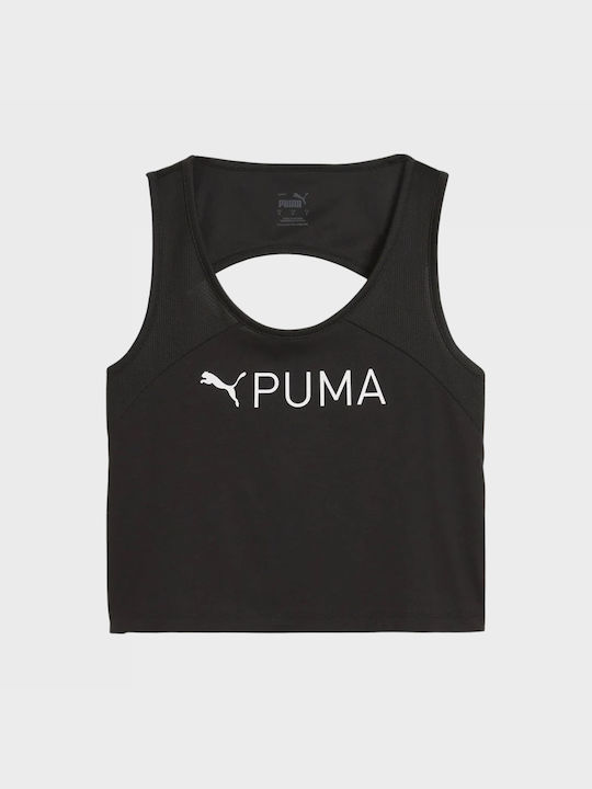 Puma Women's Athletic Crop Top Sleeveless Fast Drying black