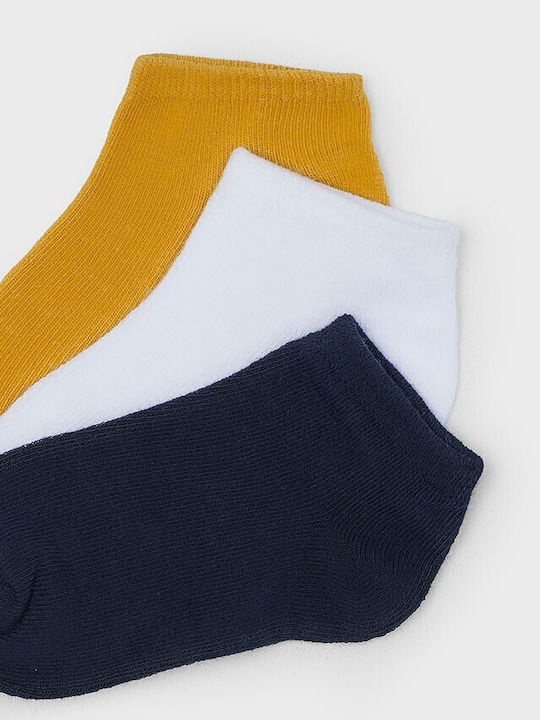 Mayoral Kids' Ankle Socks Καλτσάκια Ochre 3 Pairs