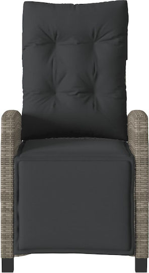 Outdoor-Stuhl Rattan Grey mit Kissen 57x66x93εκ.