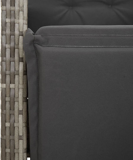 Outdoor-Stuhl Rattan Grey mit Kissen 2Stück 57x61x93εκ.