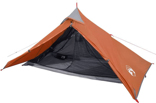 vidaXL Summer Camping Tent Teepee Grey for 1 Person 255x153x119cm