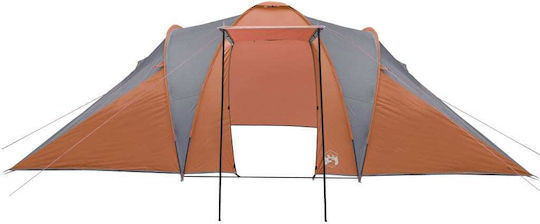 vidaXL Summer Camping Tunnel Tent Orange for 6 People 576x238x150cm